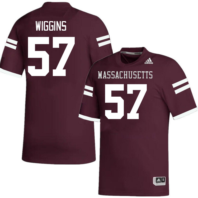 Massachusetts Minutemen #57 Jaden Wiggins College Football Jerseys Stitched-Maroon